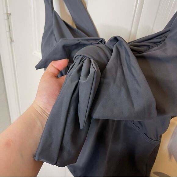 BNWT Swimsuits For All Heather Grey Padded One Piece Swimsuit Sz 16 Beach Cruise - Picture 2 of 8